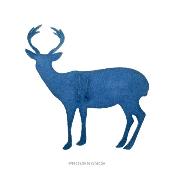 🔴 Hermes petit "h" Reindeer Bag Charm - Blue Chevre - Picture 2 of 2